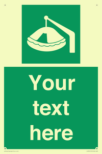 Custom sign Safe condition Davit-launched liferaft